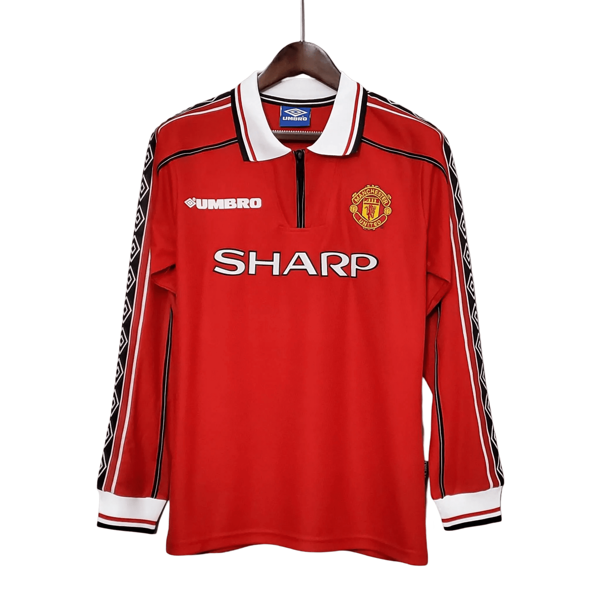 1998/2000 Manchester United SHARP - Home Retro Kit – Long Sleeve - ClassicKits433 - GovintageJersey