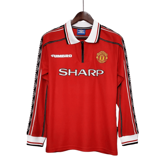 1998/2000 Manchester United SHARP - Home Retro Kit – Long Sleeve - ClassicKits433 - GovintageJersey