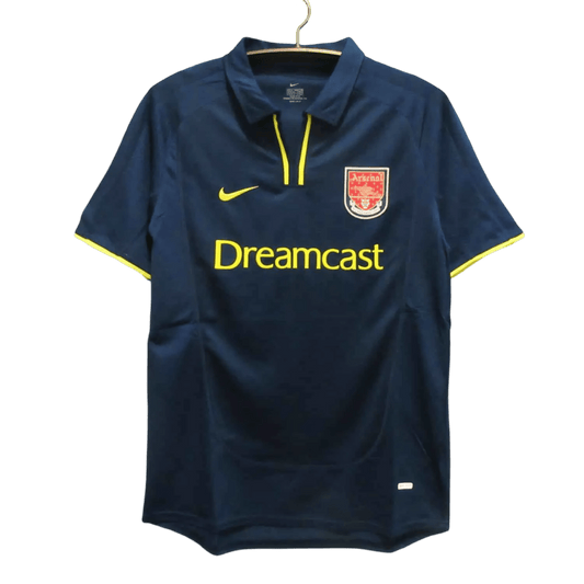 Blue O2 Arsenal Kit 2000/2001 Arsenal Retro Jersey - Third Navy Blue & Dreamcast Edition at ...