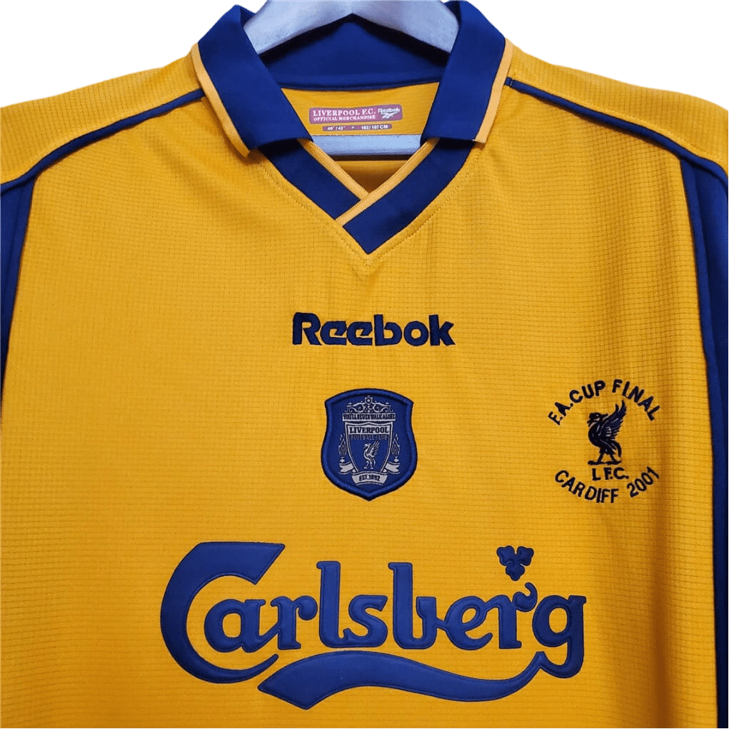 2000/2001 Liverpool Carlsberg - Yellow Away Retro Kit - ClassicKits433 - GovintageJersey