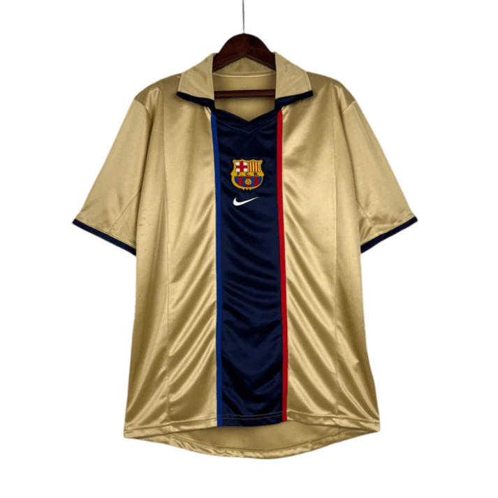 2001/2002 FC Barcelona Gold Away Retro Kit - ClassicKits433 - GovintageJersey