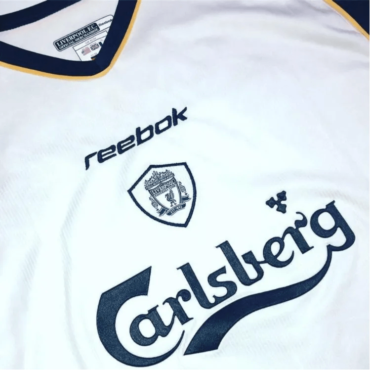 2001/2002 LiverpooI Carlsberg - White Away Retro Kit - ClassicKits433 - GovintageJersey