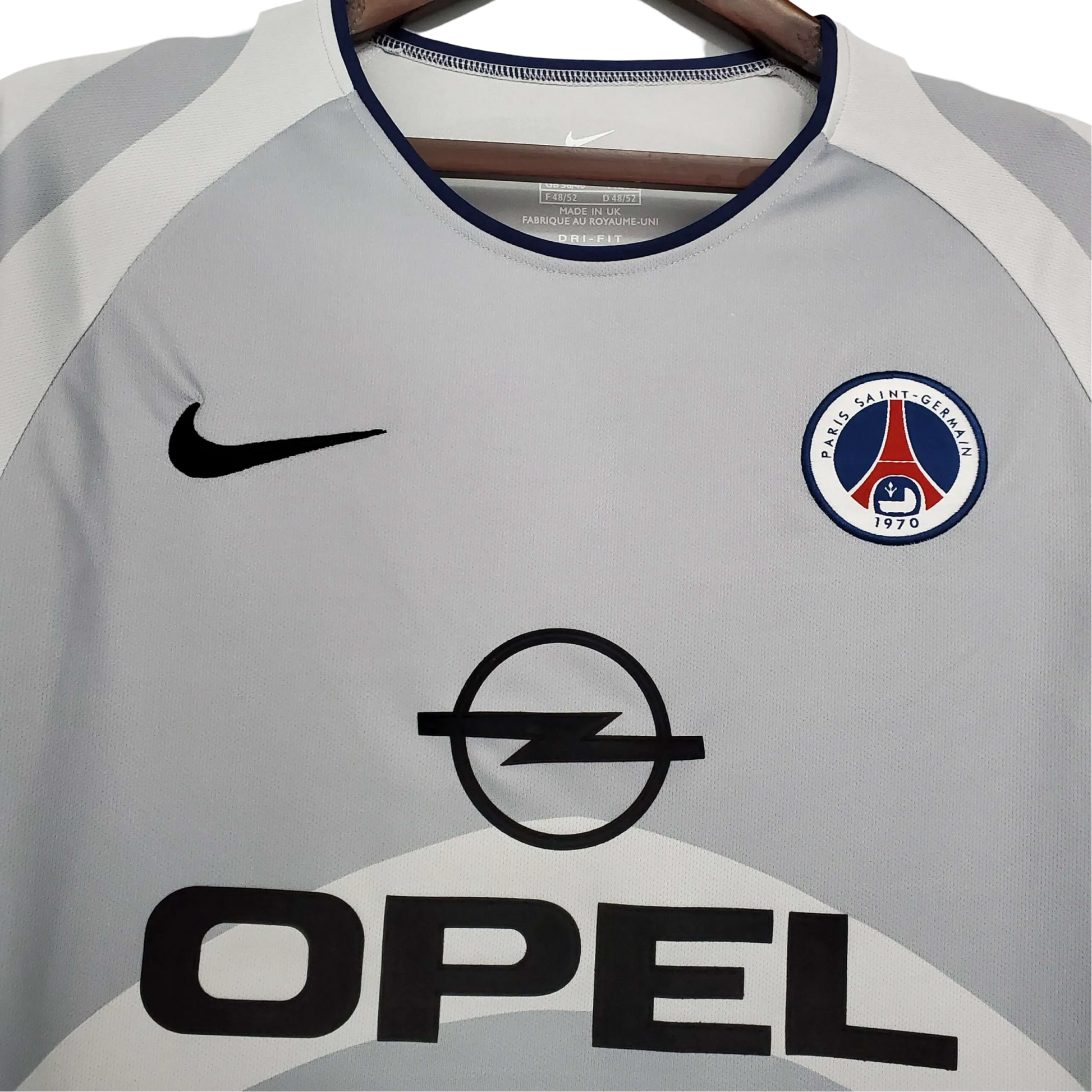 2001/2002 PARIS SAINT GERMAIN OPEL - Away grey Retro Jersey - GovintageJersey