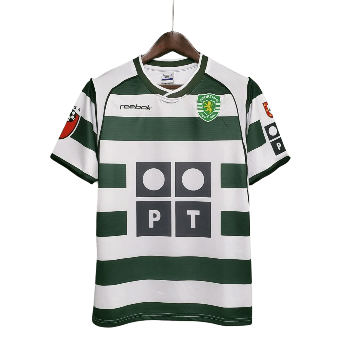 2001/2002 Sporting Lisbon Portugal TELECOM - PT Home Retro Jersey - GovintageJersey