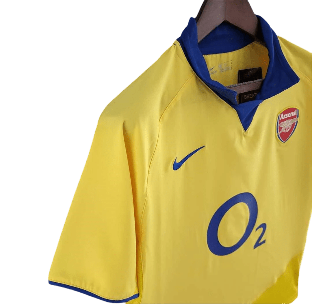 2003/2005 Arsenal Sponsor O2 Yellow Away Retro Kit - ClassicKits433 - GovintageJersey