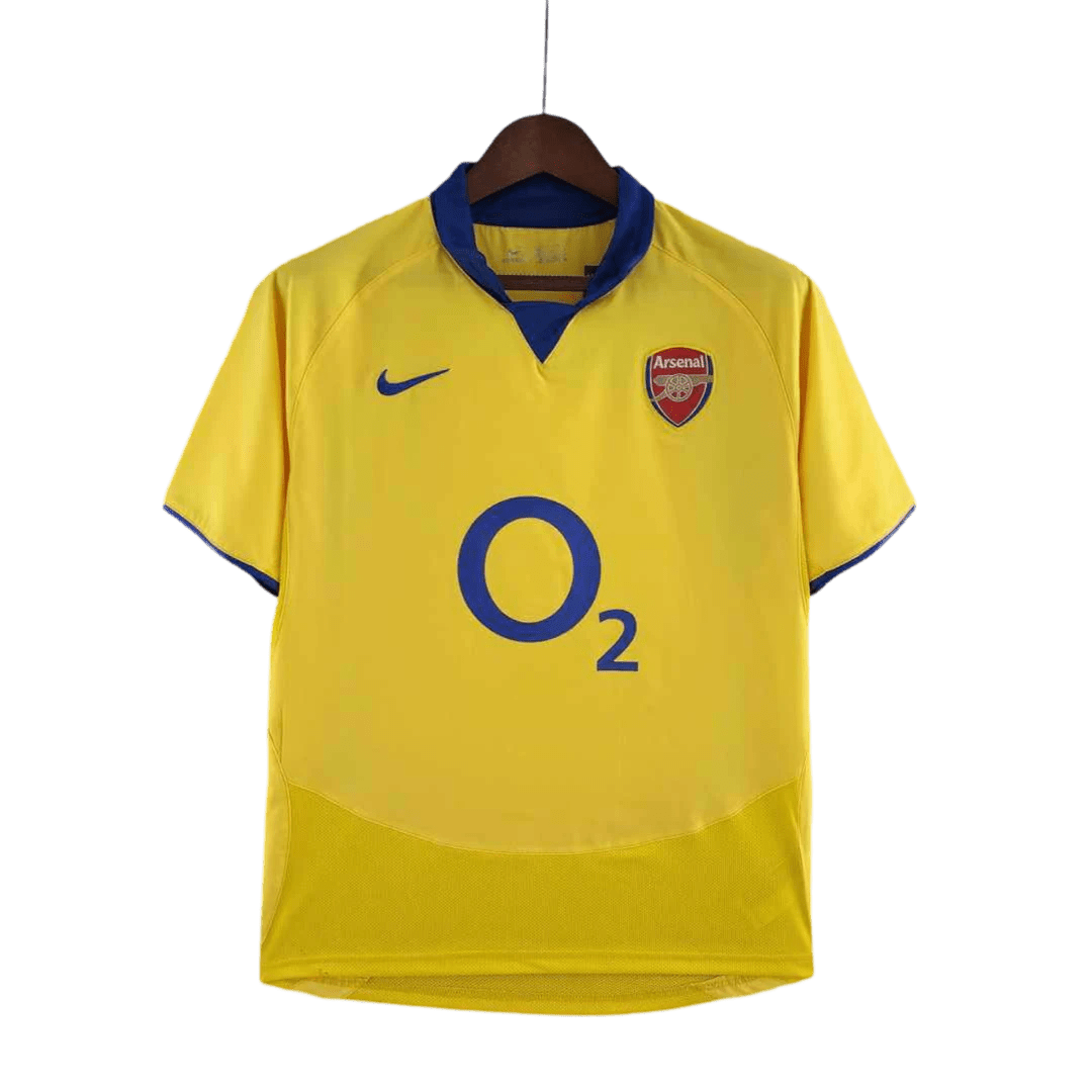 2003/2005 Arsenal Sponsor O2 Yellow Away Retro Kit - ClassicKits433 - GovintageJersey