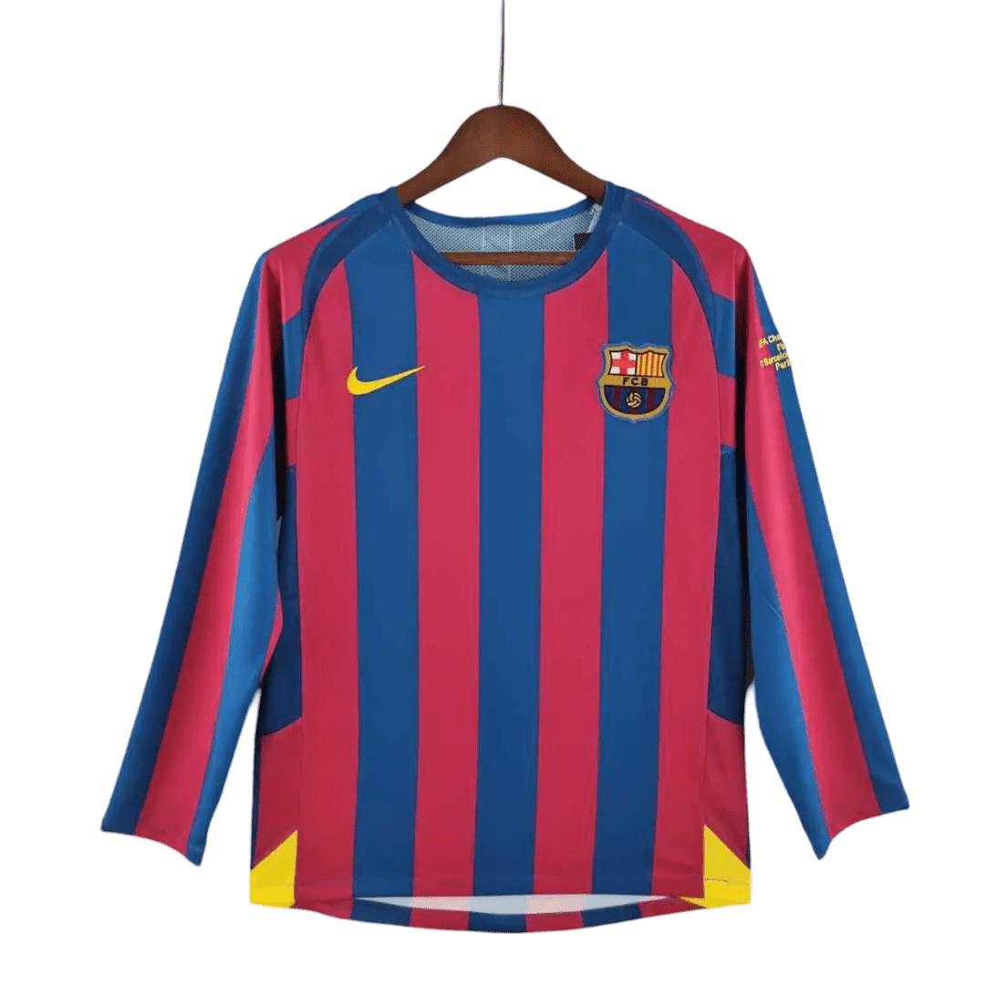 2005/2006 FC Barcelona - Home Kit - Long Sleeves - GovintageJersey