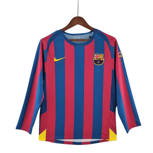 2005/2006 FC Barcelona - Home Kit - Long Sleeves - GovintageJersey