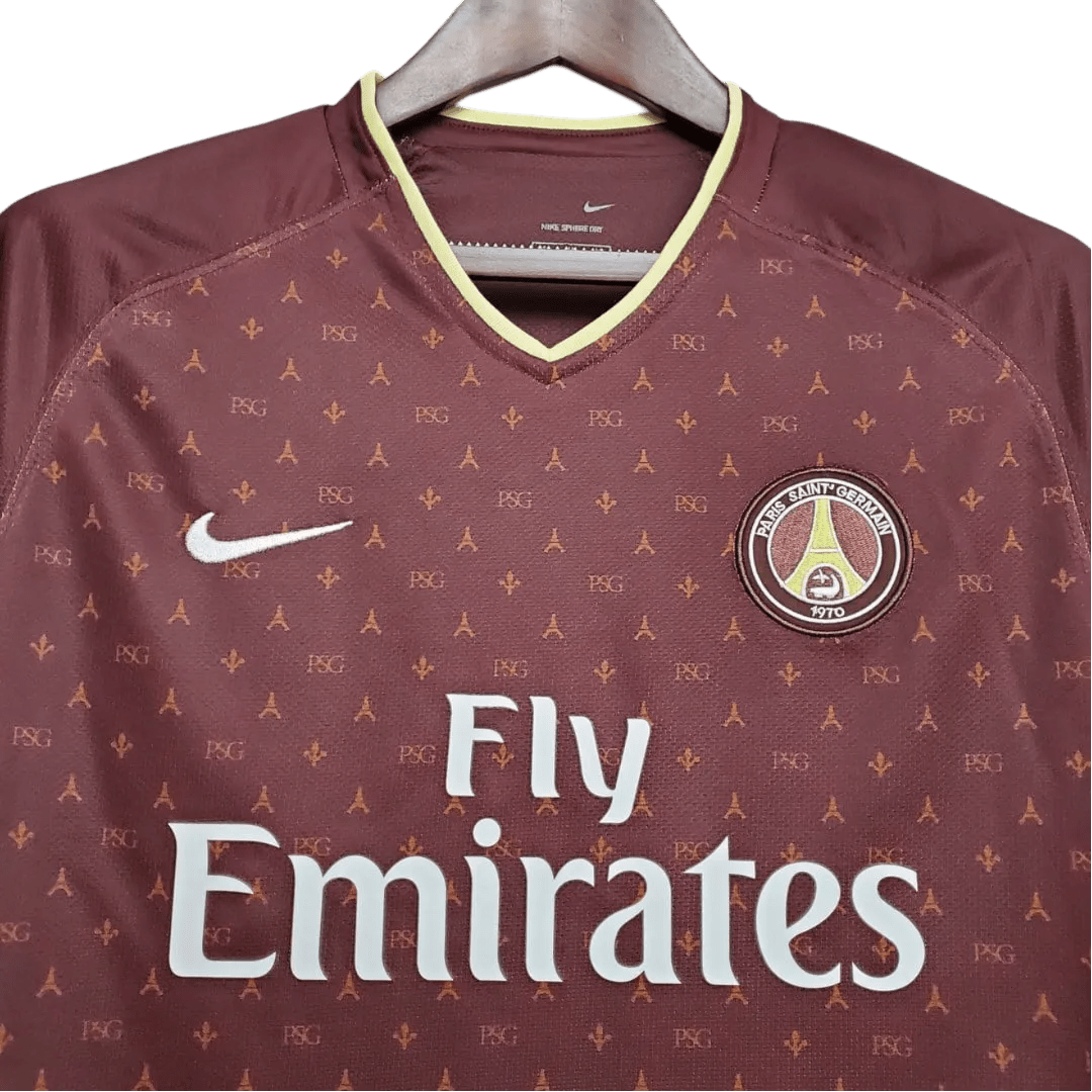 2006/2007 PARIS SAINT GERMAIN Fly Emirates - Away red Retro Jersey - GovintageJersey