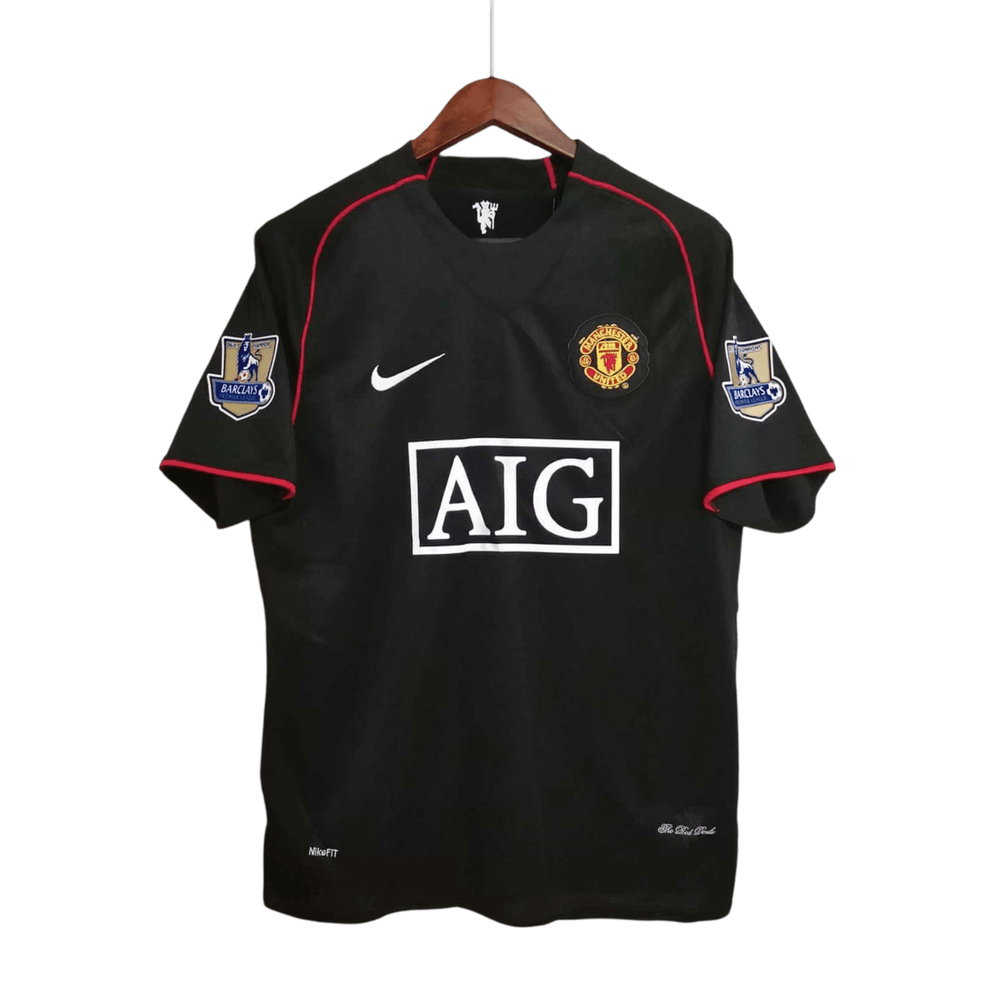 2007/2008 Manchester United AIG - Black Away Retro Kit - ClassicKits433 - GovintageJersey