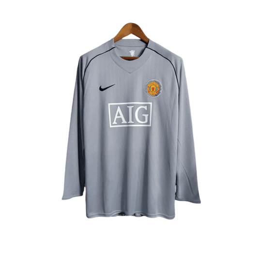 2007/2008 Manchester United AIG - Home Gray goalkeeper Retro Kit – Long Sleeve - ClassicKits433 - GovintageJersey