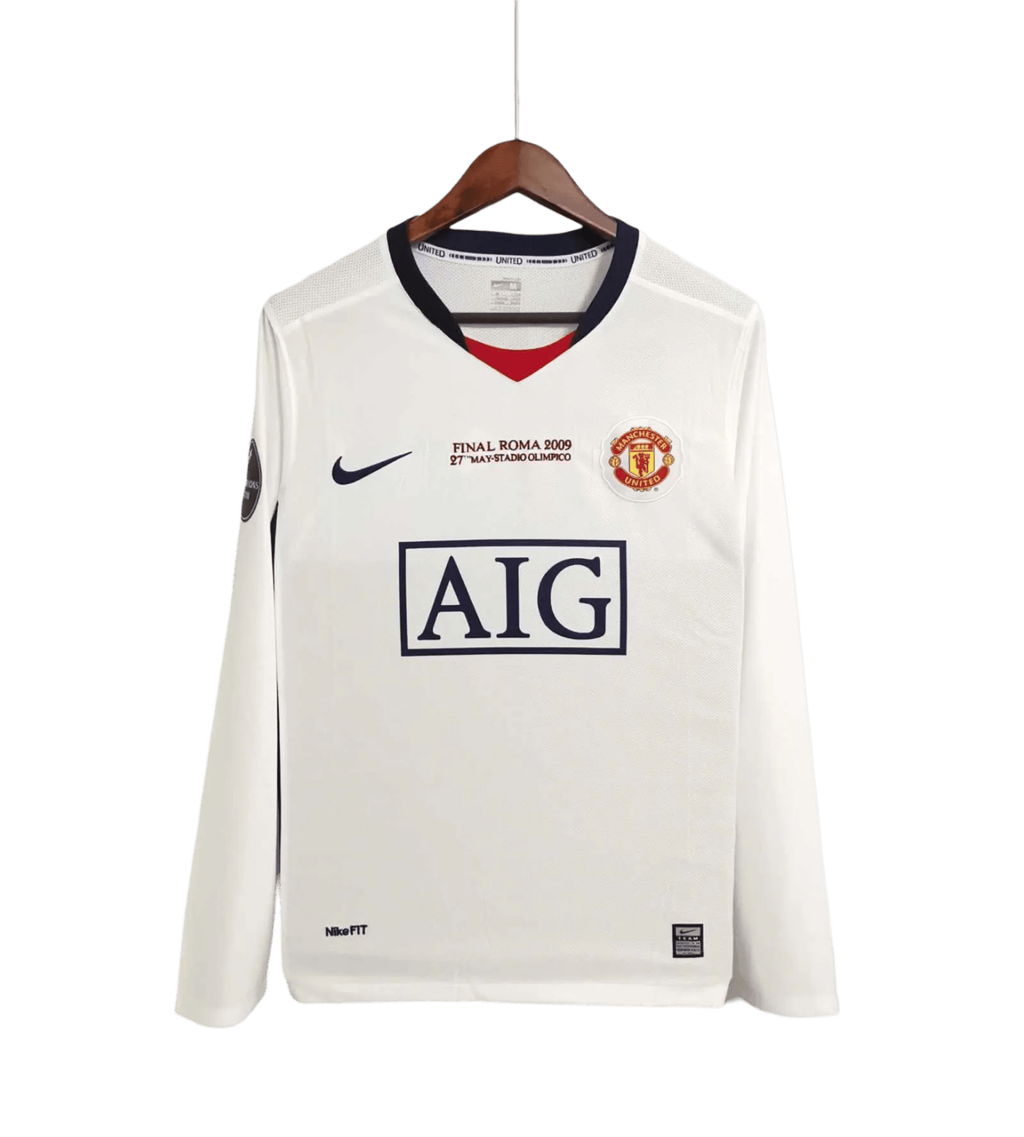 2008/2009 Manchester United AIG - Away White UCL final Retro Kit – Long Sleeves - ClassicKits433 - GovintageJersey