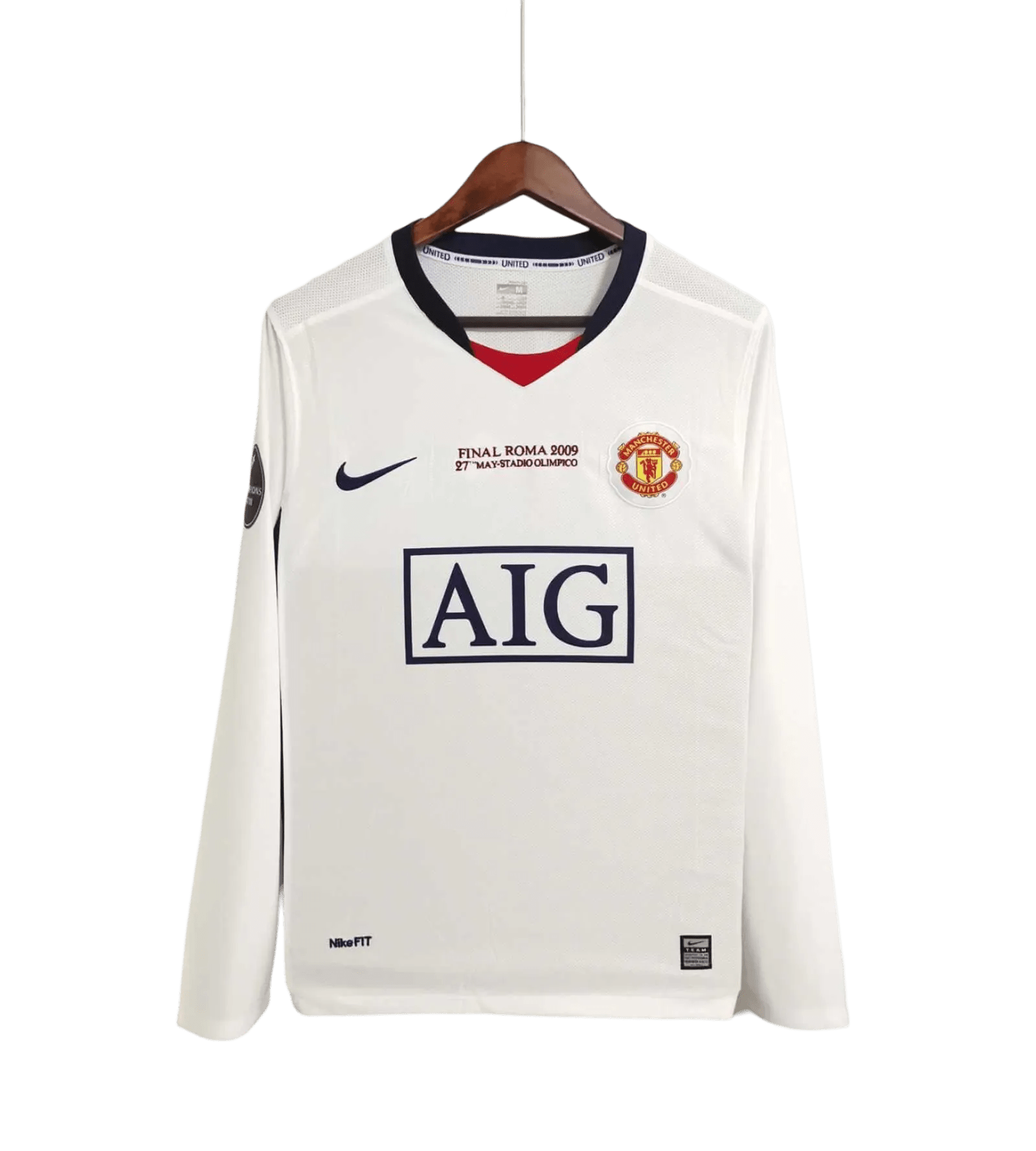 2008/2009 Manchester United AIG - Away White UCL final Retro Kit – Long Sleeves - ClassicKits433 - GovintageJersey