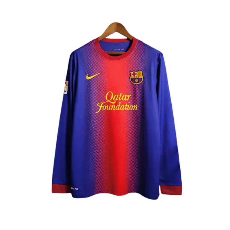 2012/2013 FC Barcelona Qatar Foundation - Home Retro Kit – Long Sleeves - ClassicKits433 - GovintageJersey