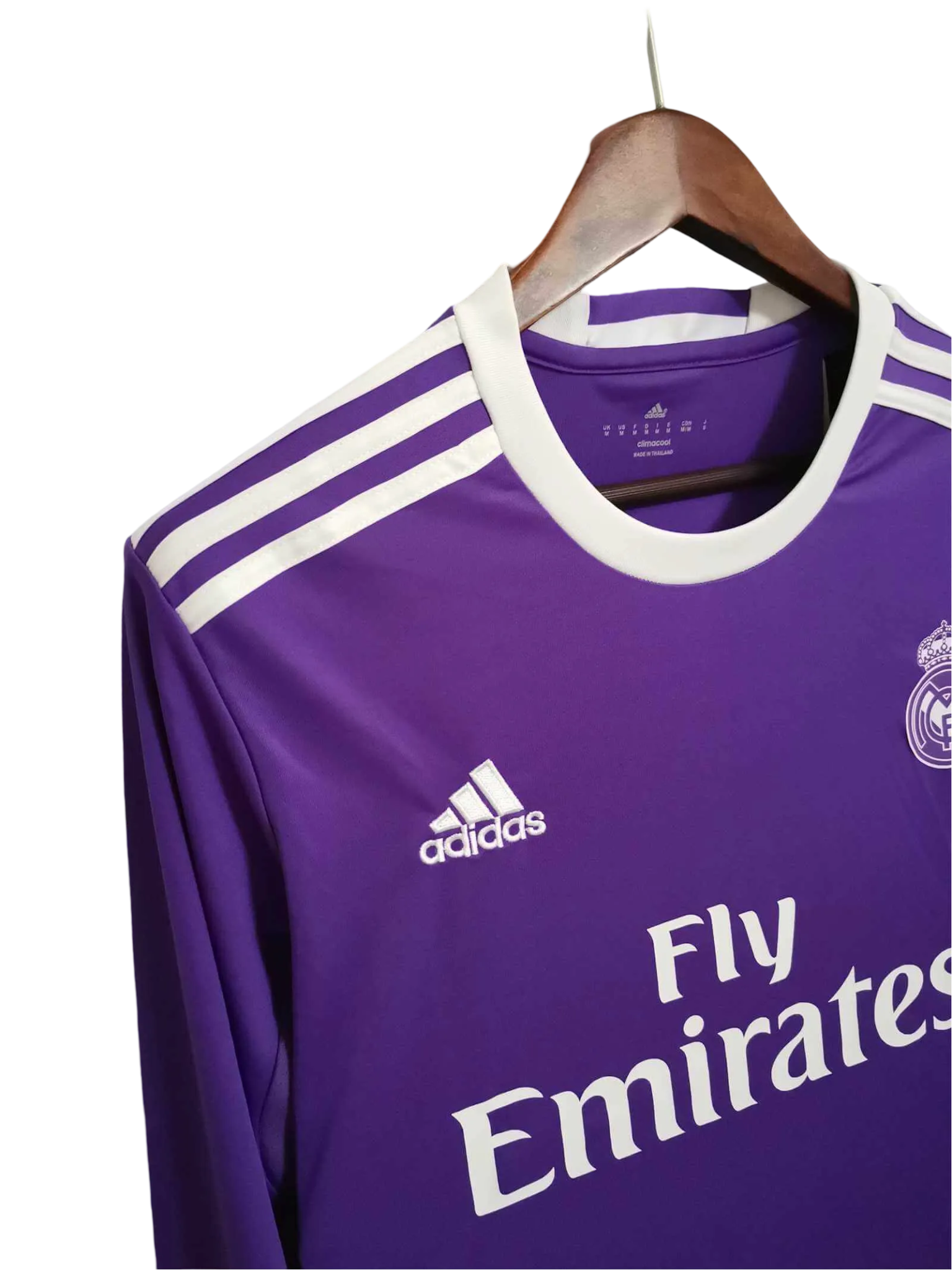 2016/2017 Real Madrid Fly Emirates - Away Purple Retro Kit - long sleeves - GovintageJersey