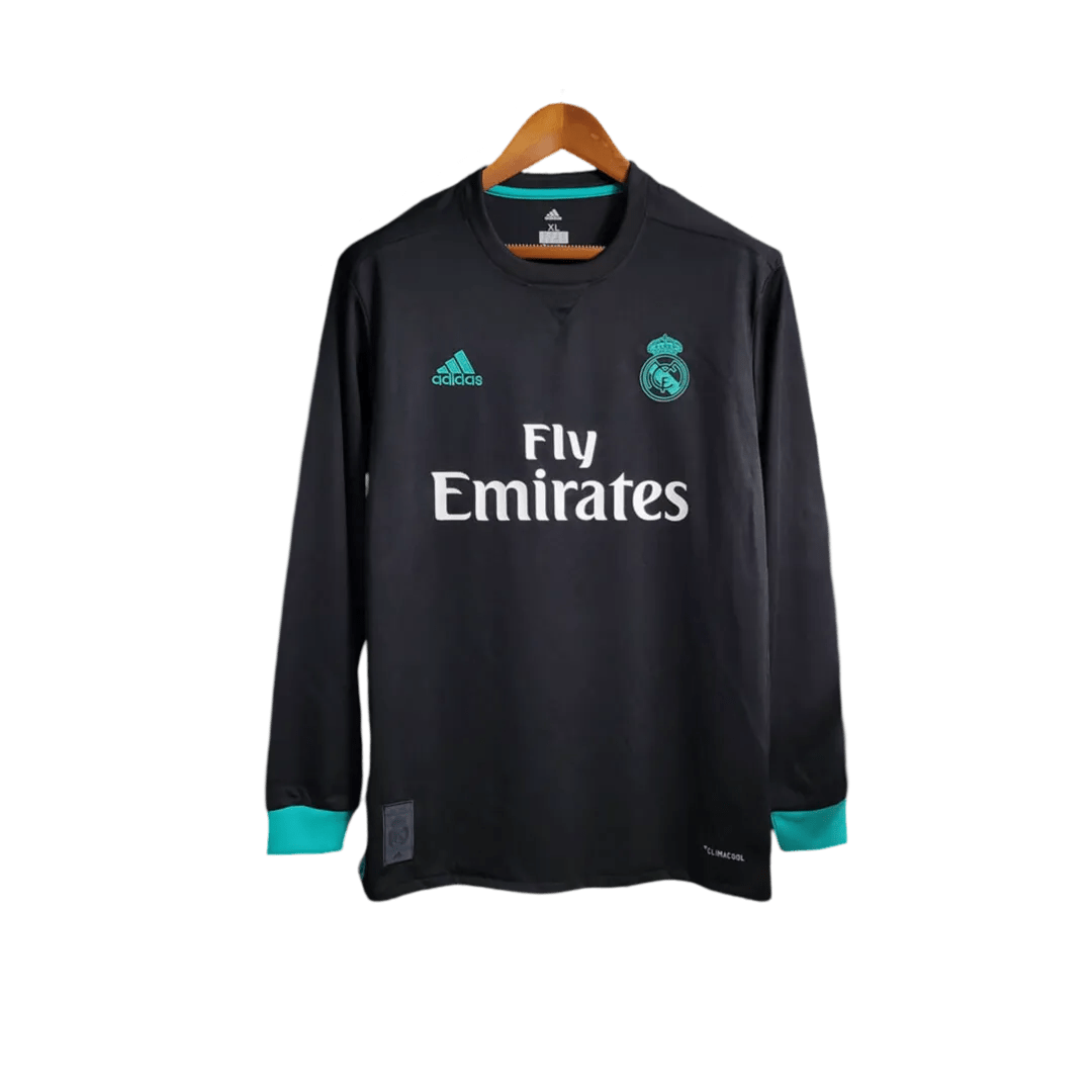 2017/2018 Real Madrid Fly Emirates - Away Retro Kit - long sleeves - GovintageJersey