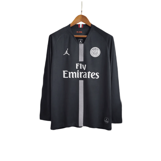 2018/2019 PARIS SAINT GERMAIN Fly Emirates - Long sleeve - Black Champions League Retro Kit - GovintageJersey