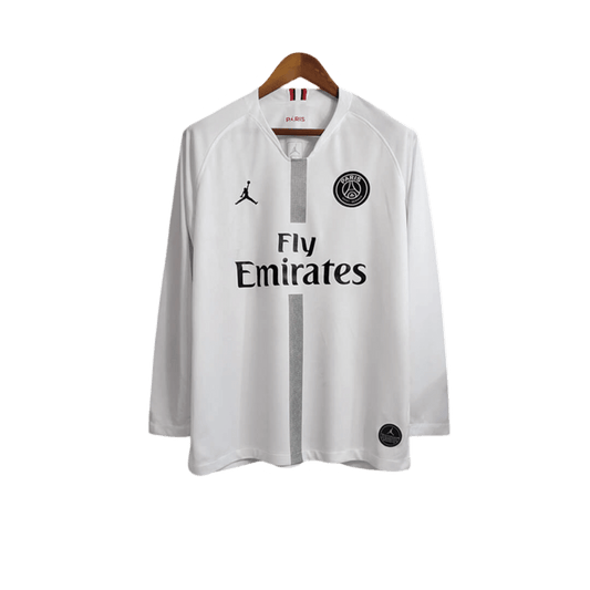 2018/2019 PARIS SAINT GERMAIN Fly Emirates - White Champions League Retro Kit – Long sleeve - GovintageJersey