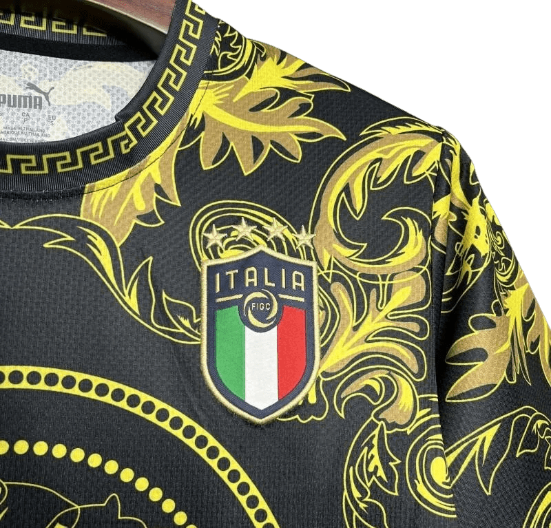 2023/2024 Italy x Versace Black & Gold Kit - Special Edition - Fan Version - ClassicKits433 - GovintageJersey